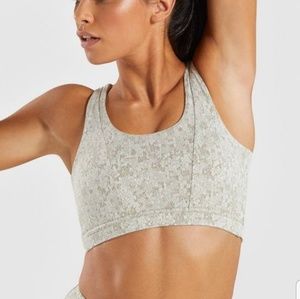 GYMSHARK FLEUR BEIGE SPORTS BRA
